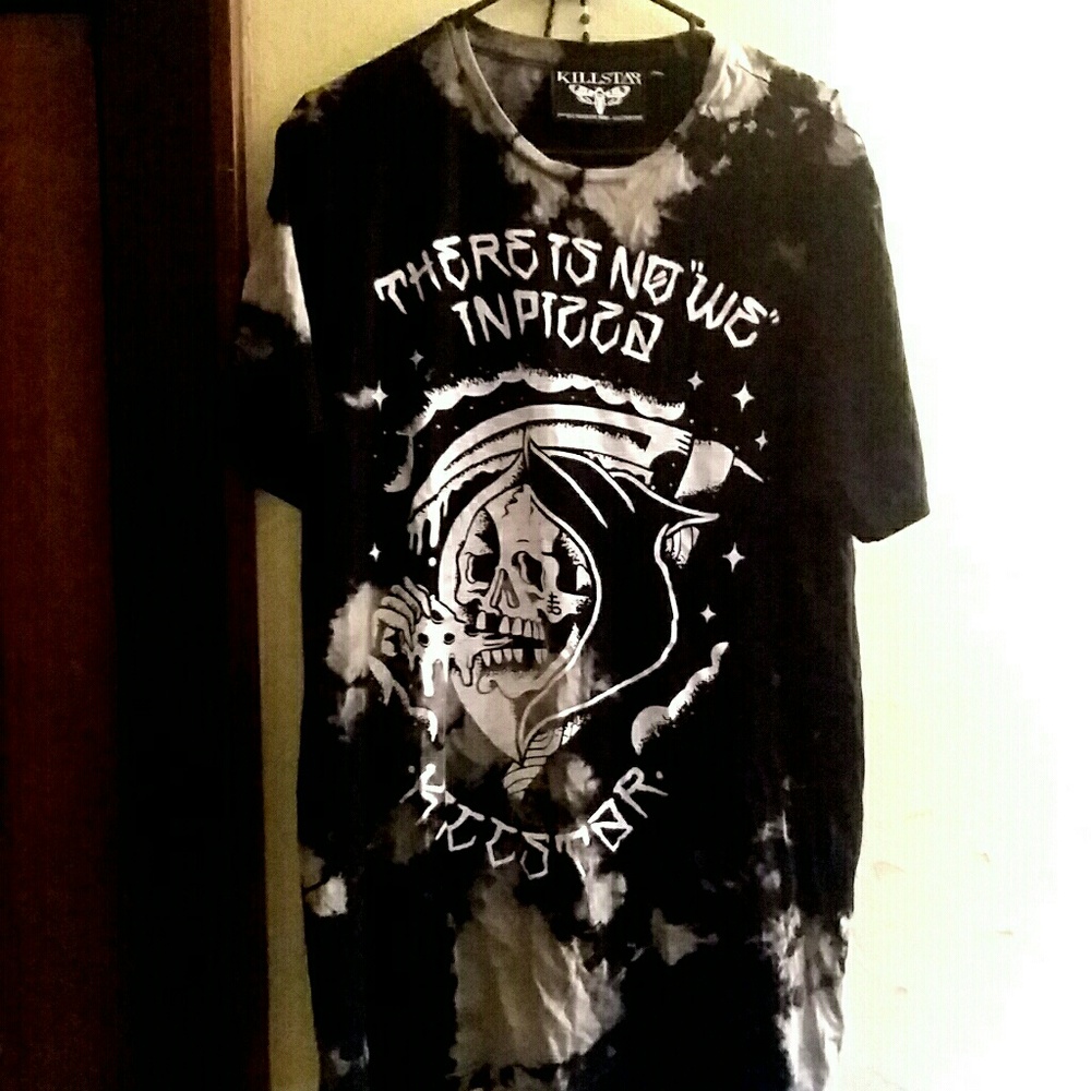 Goth Skull Reaper Bleached Shirt